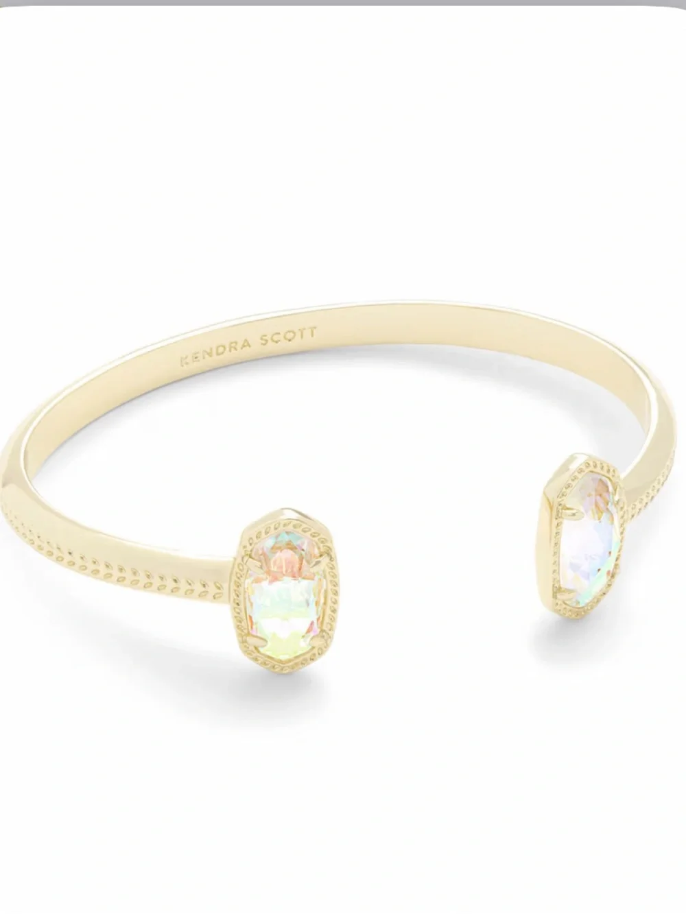 NWT Kendra Scott Dichroic Elton Cuff Bracelet Gold - Picture 2 of 5